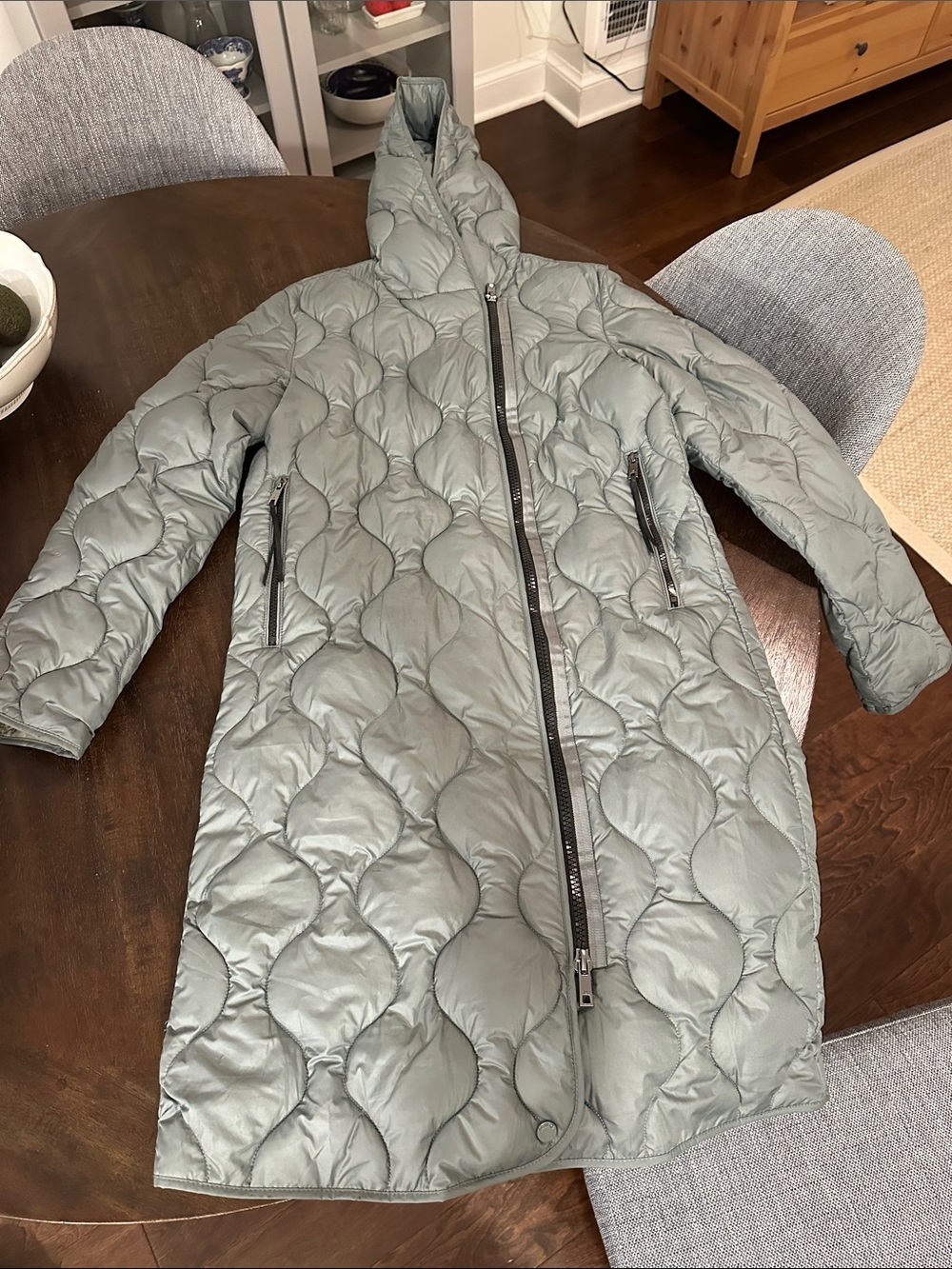 Mango Quilted Green Puffer